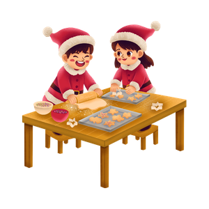 Ilustración de actividades de cocina para CBS Christmas Camp