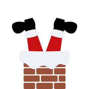 Ilustración navideña de Santa Claus en la chimenea